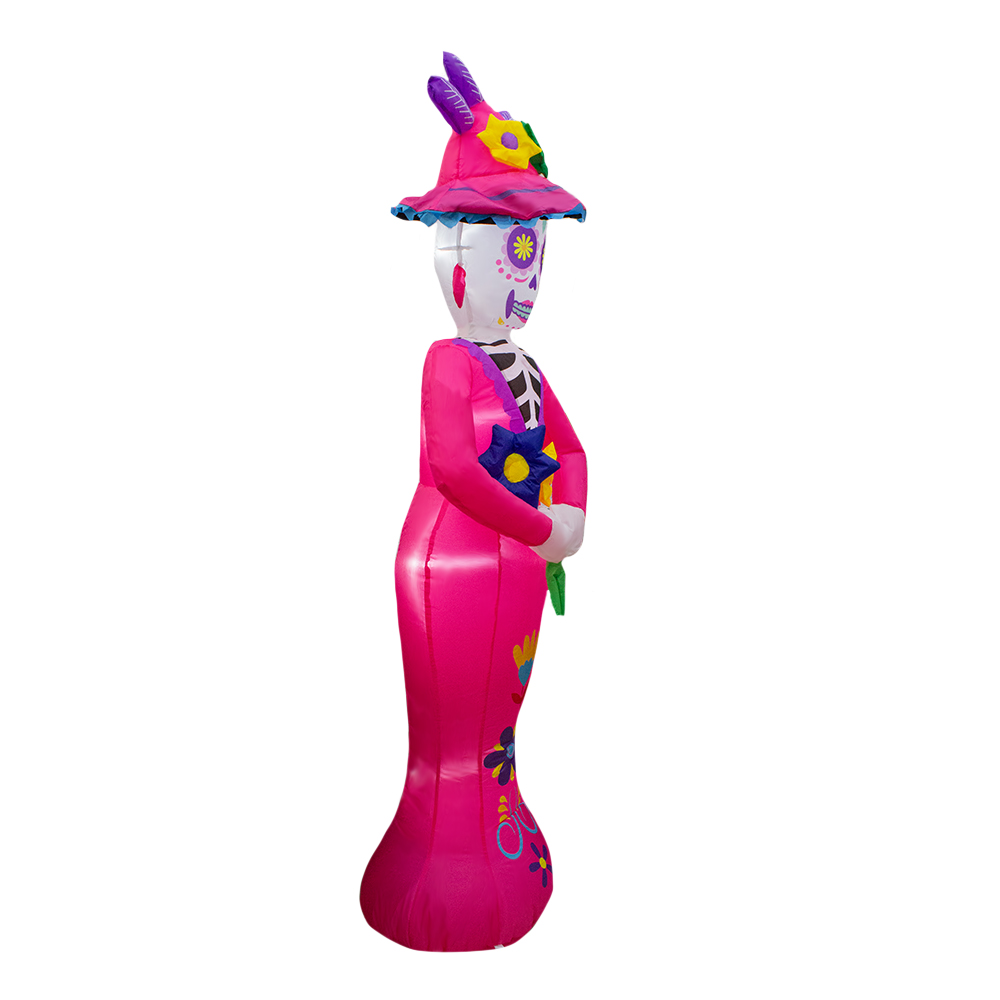 Foto 5 pulgar | Inflable Halloween Catrina Con Sombrero Decorativa Con Luz Led 2.10 Mts