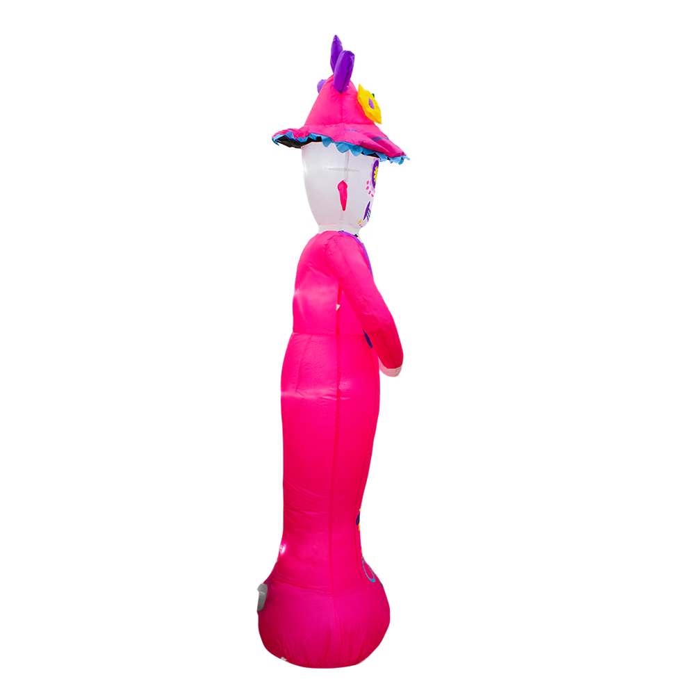 Foto 6 pulgar | Inflable Halloween Catrina Con Sombrero Decorativa Con Luz Led 2.10 Mts