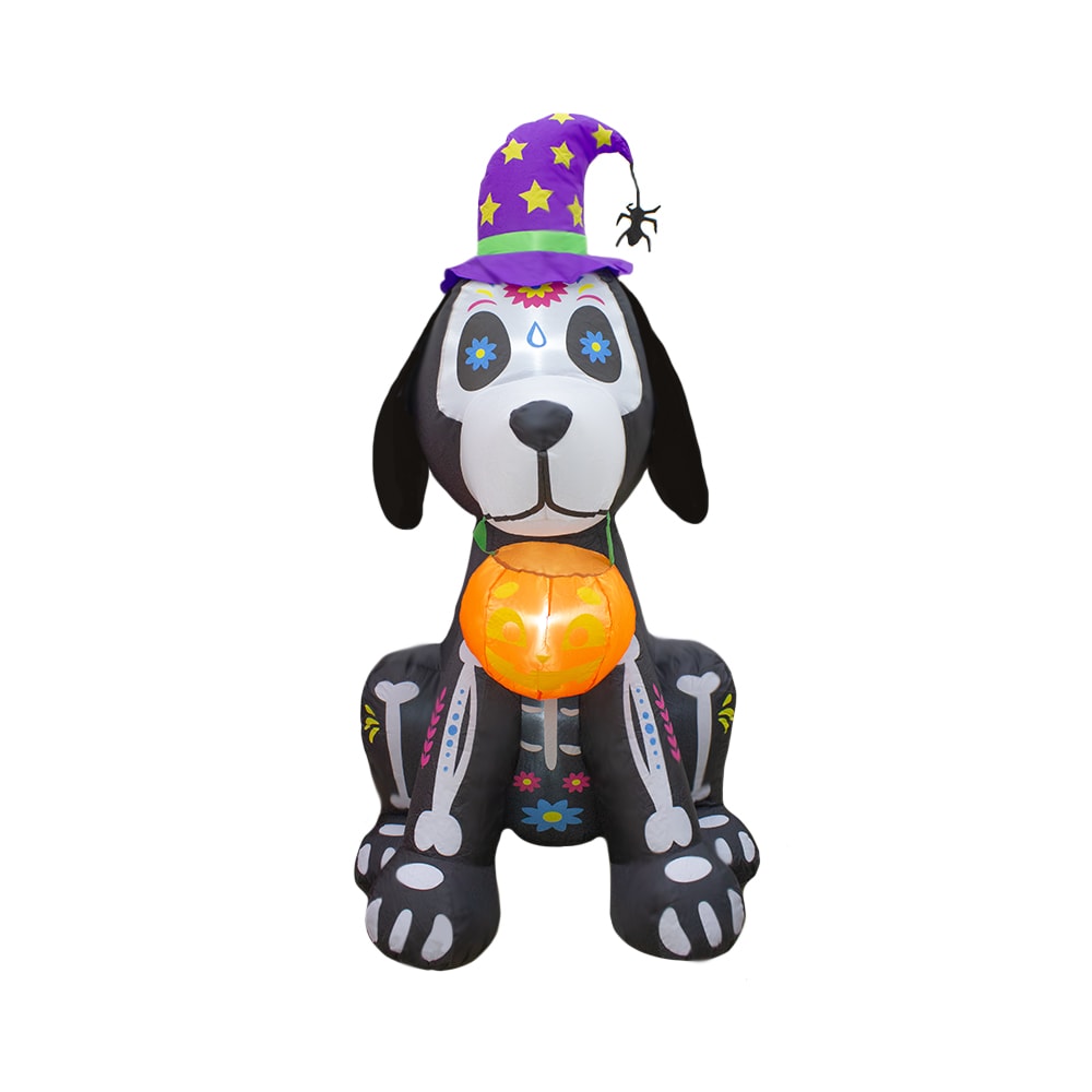 Inflable De Halloween Perro Mago Decoración Con Luz Led 1.80 Mts $1,232