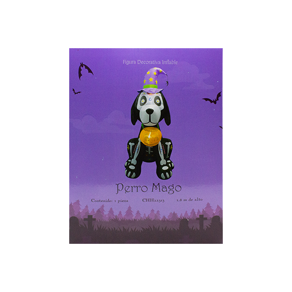 Foto 4 pulgar | Inflable De Halloween Perro Mago Decoración Con Luz Led 1.80 Mts