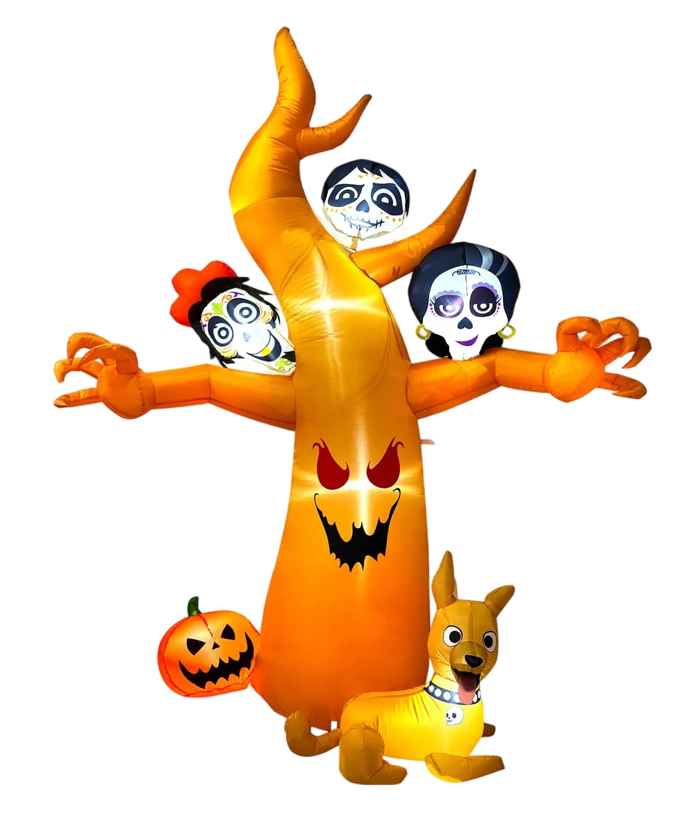 Árbol Inflable Decorativo Día De Muertos 210 Cm Halloween Naranja $2,179