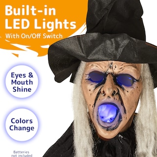 Foto 3 | Pretex Con Forma De Bruja Para Decoración De Halloween, 6 Pies, Con Led Para Ojos Y Boca - Venta Internacional.