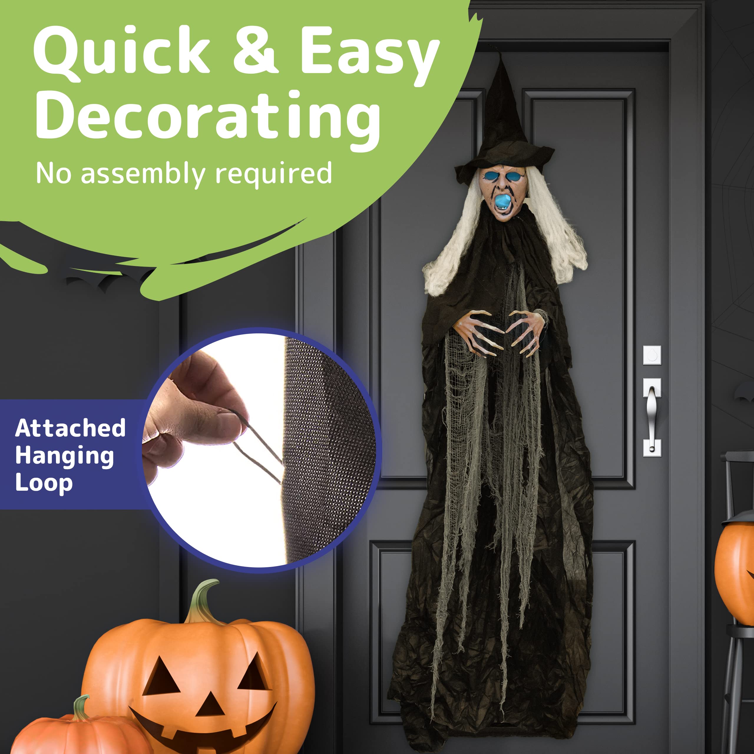 Foto 5 pulgar | Pretex Con Forma De Bruja Para Decoración De Halloween, 6 Pies, Con Led Para Ojos Y Boca - Venta Internacional.