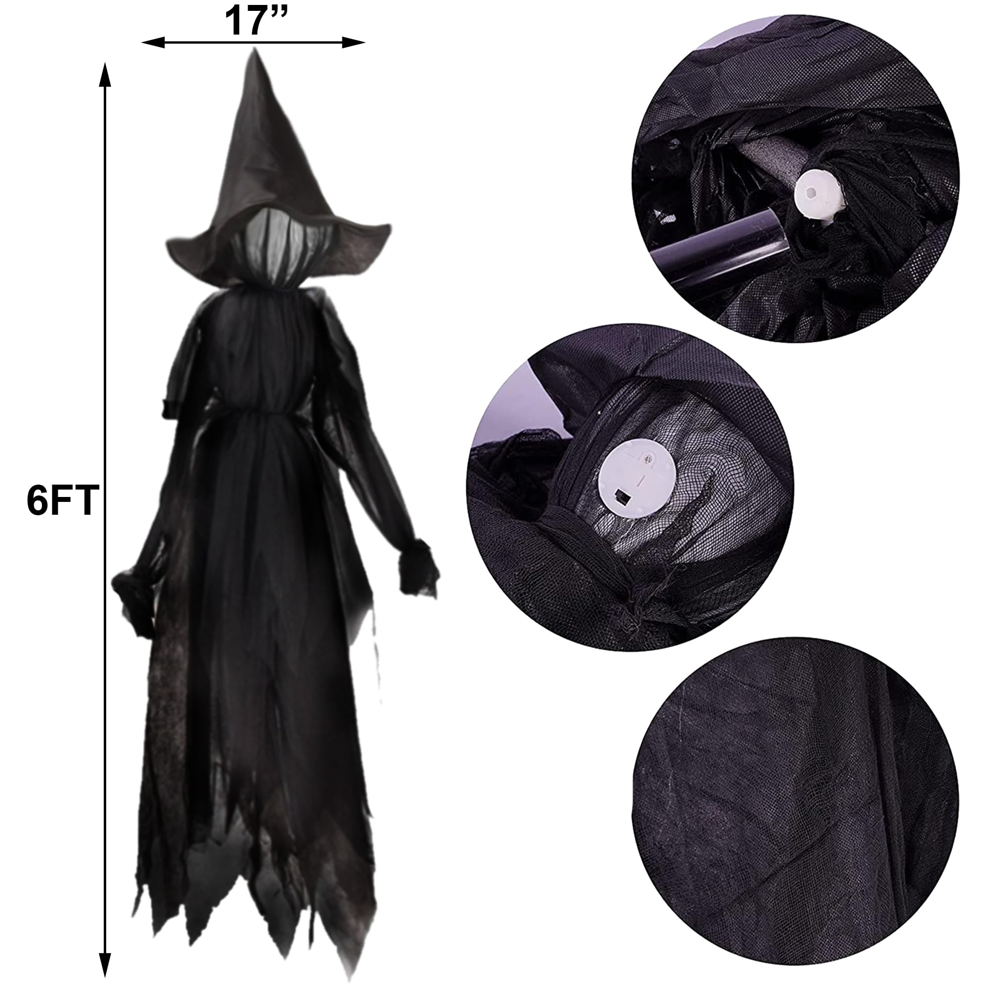 Foto 4 pulgar | Decoraciones De Halloween Winemana Witches De 6 Pies Con Colores Cambiantes - Venta Internacional.
