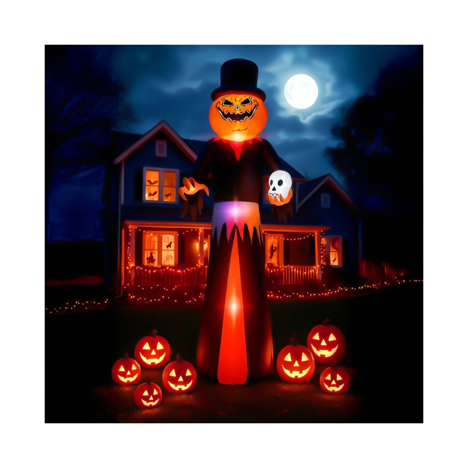 Inflable Halloween Gigante Hombre Calabaza 3.50m Luces Led Houzer $99,999