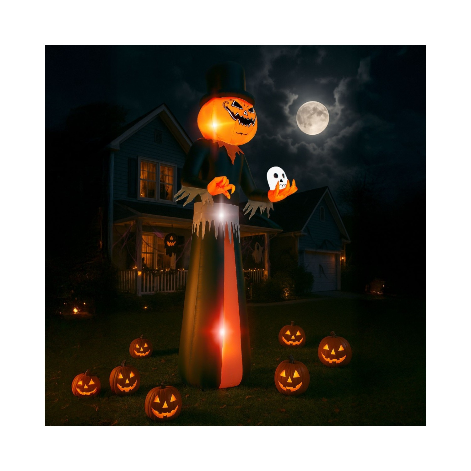 Foto 7 pulgar | Inflable Halloween Gigante Hombre Calabaza 3.50m Luces Led Houzer