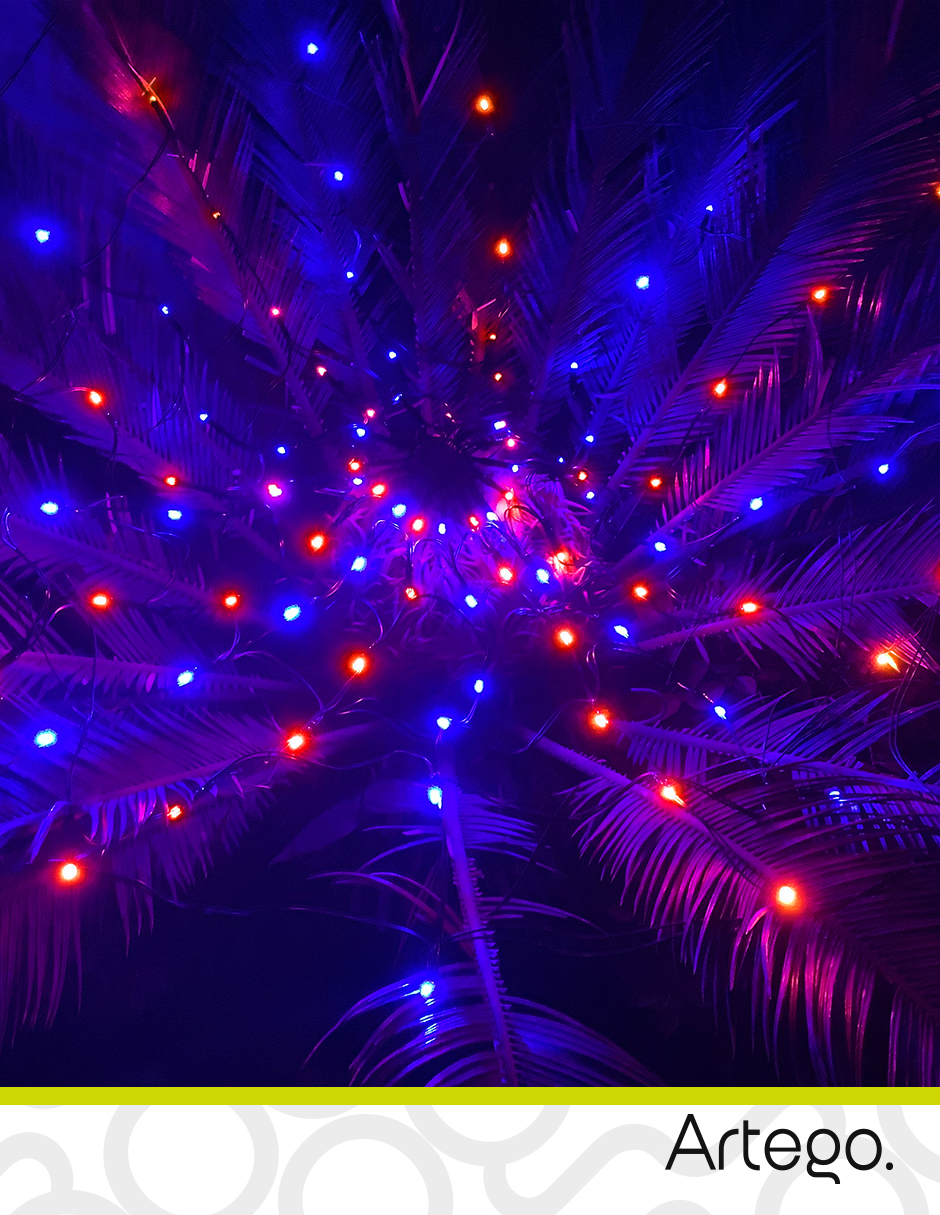 Foto 7 pulgar | Luces De Halloween 96 Leds Forma Telaraña Rojo / Azul Con Temporizador Artego