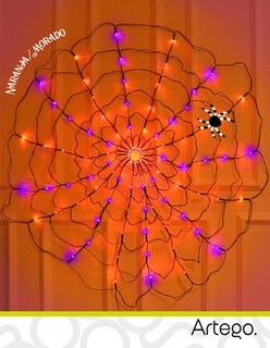 Foto 4 | Luces De Halloween 96 Leds Forma Telaraña Naranja / Morado Con Temporizador Artego