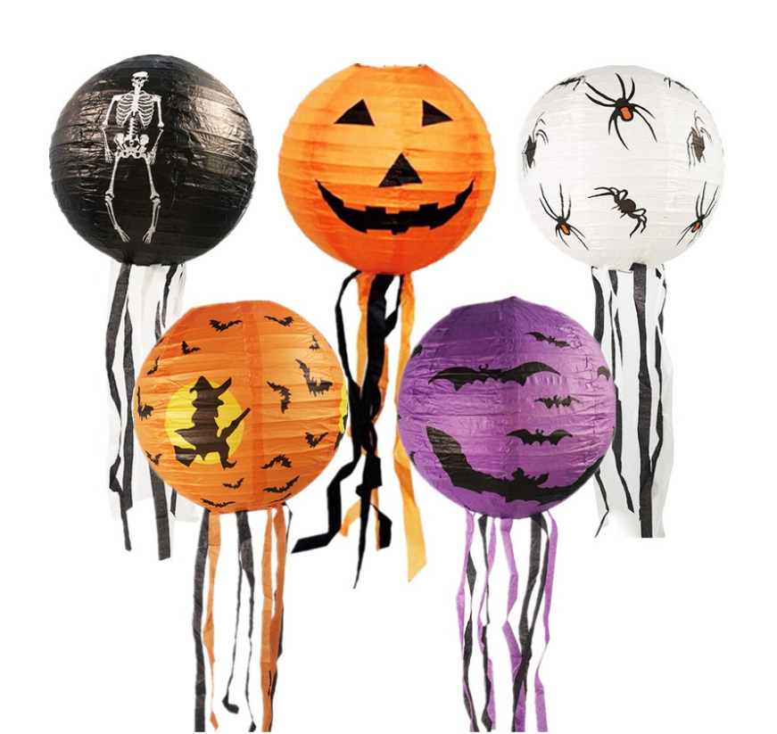 Linternas de Papel Halloween Faroles Colgantes de Calabaza Estilo 1