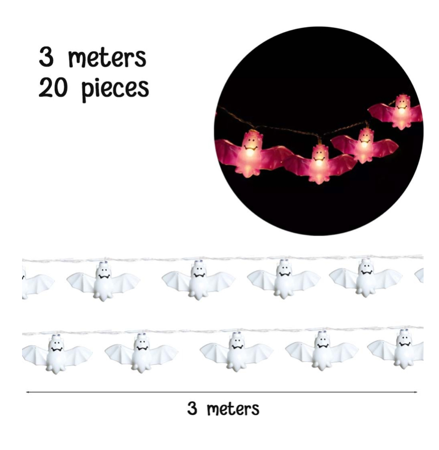 Foto 3 pulgar | Serie de Luces Funbu Murciélago Halloween 3 m 20 Led