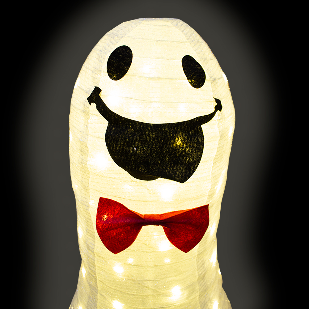 Foto 6 pulgar | Decoración Halloween Fantasma De Tela Con Luz Led Base Metálica 74cm