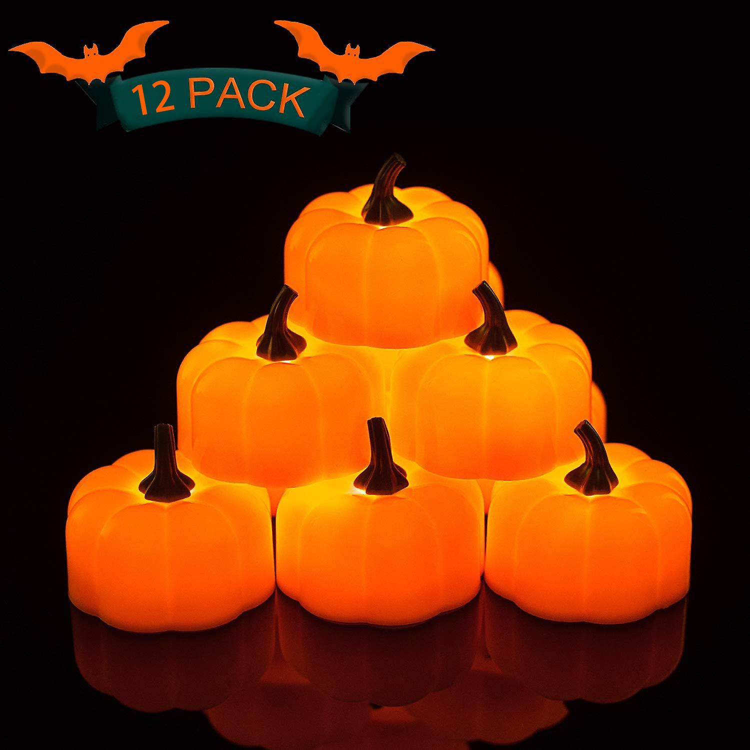 Foto 2 | Lámpara Led Con Forma De Calabaza Huoguo Para Decoración De Fiesta De Halloween (12 Unidades) - Venta Internacional.