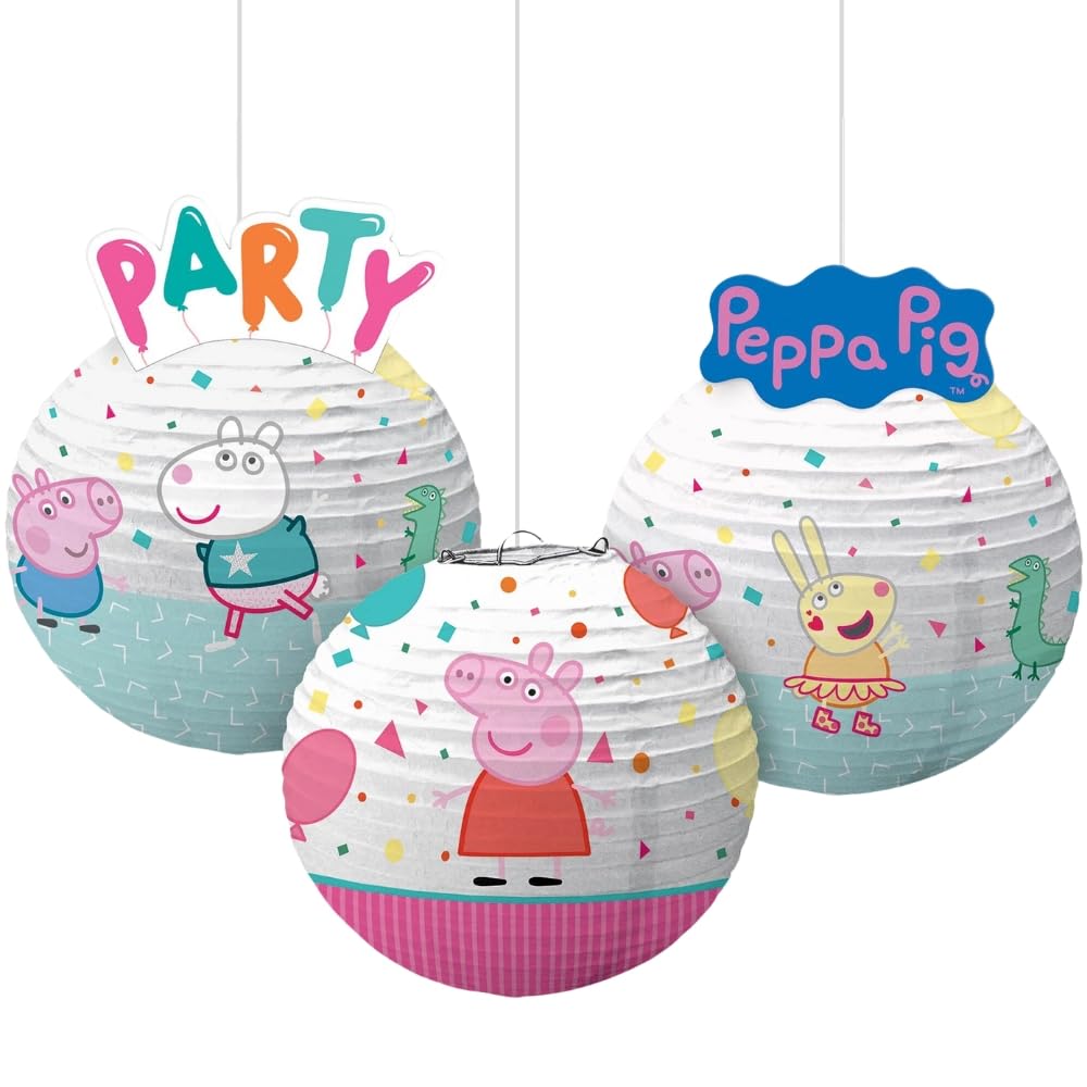Foto 1 | Juego De 3 Linternas De Papel Amscan Con Tema De Peppa Pig, 9,5 X 12,5 Cm - Venta Internacional.