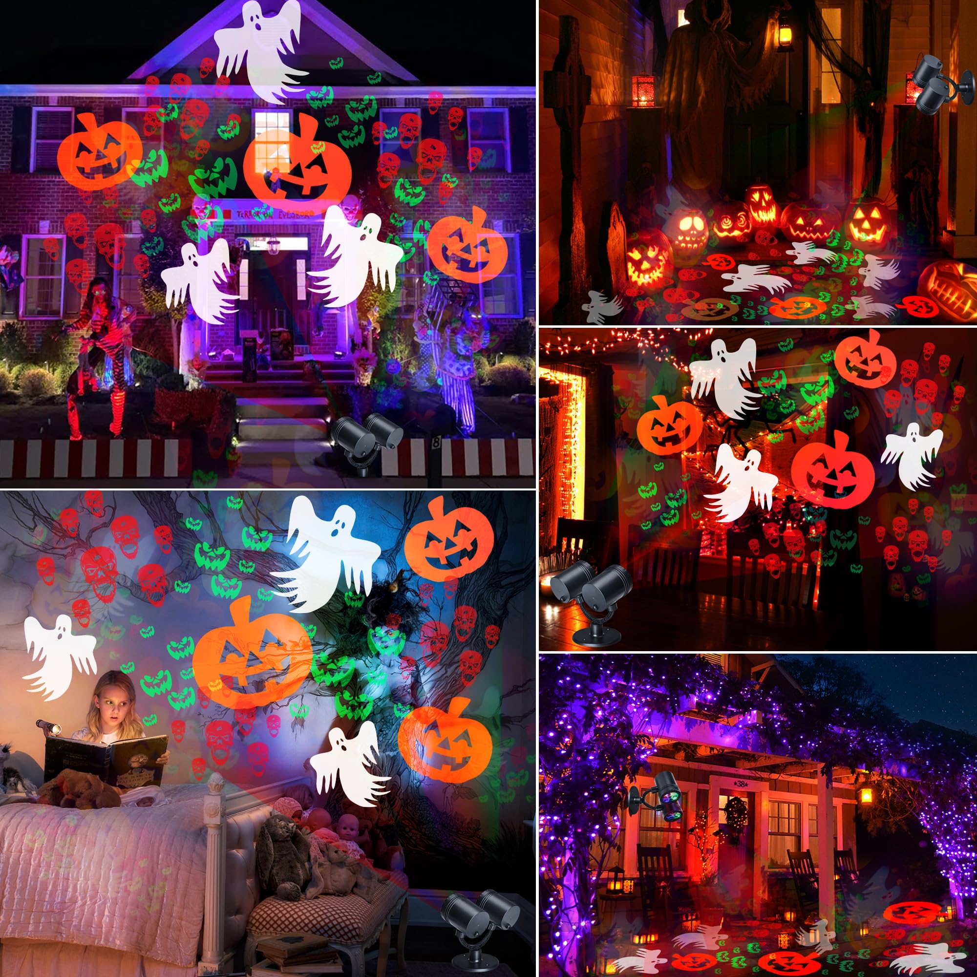Foto 8 pulgar | Proyector De Luces De Halloween Toodour De Doble Cabezal Para Exteriores - Venta Internacional.