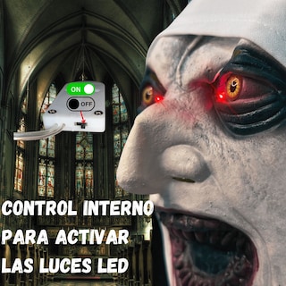 Foto 4 | Kit 5 Máscaras La Monja Látex Negro Con Luces Led En Ojos Halloween Adulto Baterías Incluidas Diseño Realista Tall