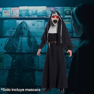 Foto 7 | Kit 5 Máscaras La Monja Látex Negro Con Luces Led En Ojos Halloween Adulto Baterías Incluidas Diseño Realista Tall
