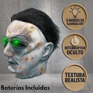 Foto 2 | Kit 5 Máscaras Michael Myers Látex Realista Con Ojos Led 3 Modos Halloween Adulto Baterías Incluidas Talla Universal