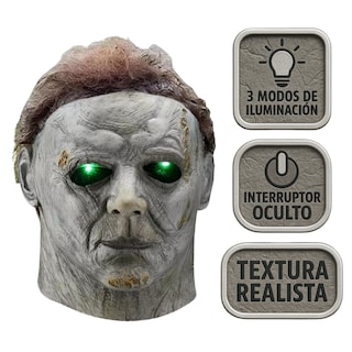 Foto 1 | Máscara Michael Myers Látex Realista Con Ojos Led Halloween Adulto Pilas Incluidas Talla Única
