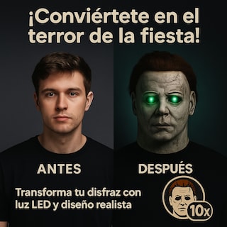 Foto 4 | Máscara Michael Myers Látex Realista Con Ojos Led Halloween Adulto Pilas Incluidas Talla Única