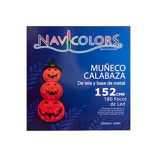 Foto 3 | Decoración de Halloween Calabazas de Tela Luz Led 1.50 Metros