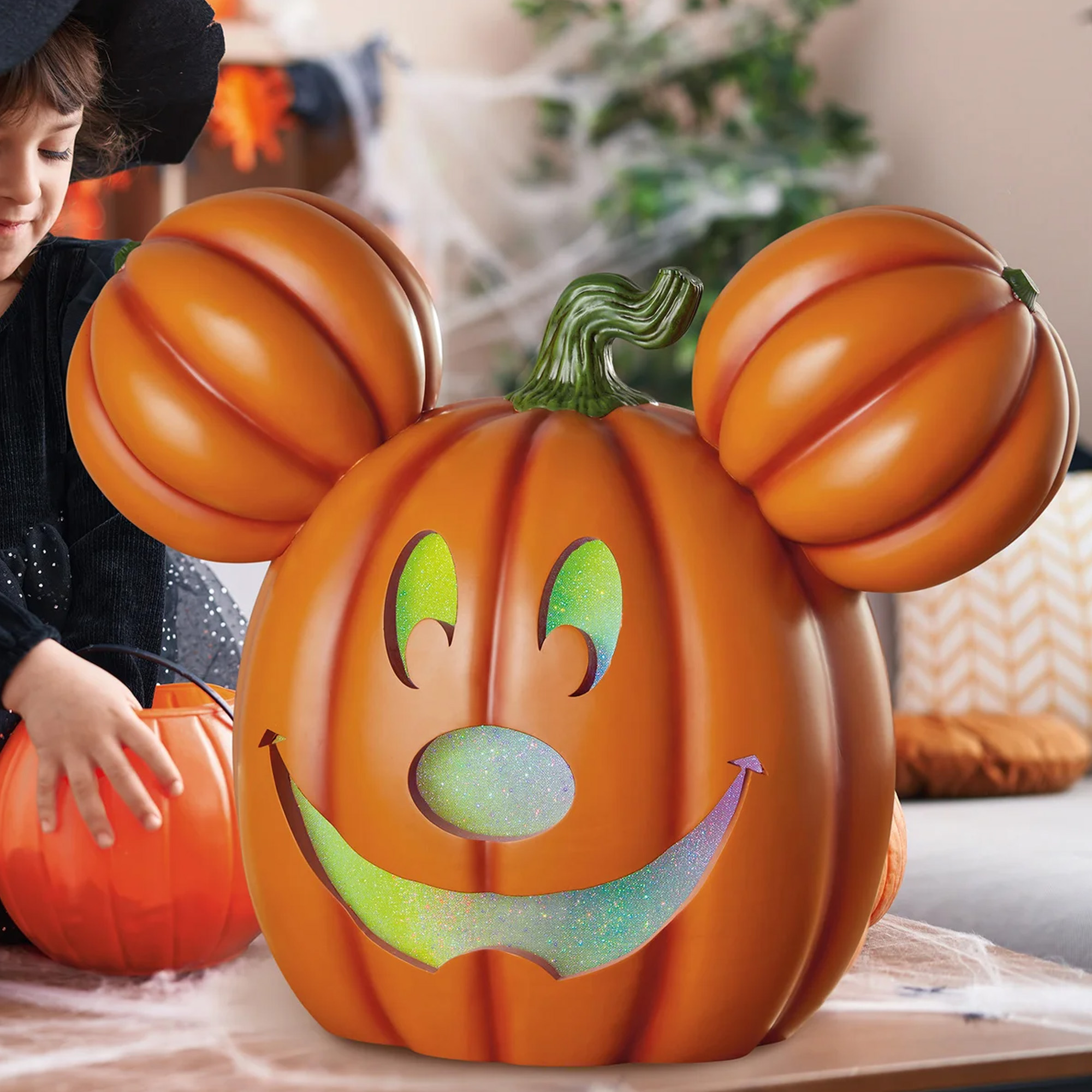 Foto 4 pulgar | Figura Decorativa De Halloween Disney Con Forma De Calabaza