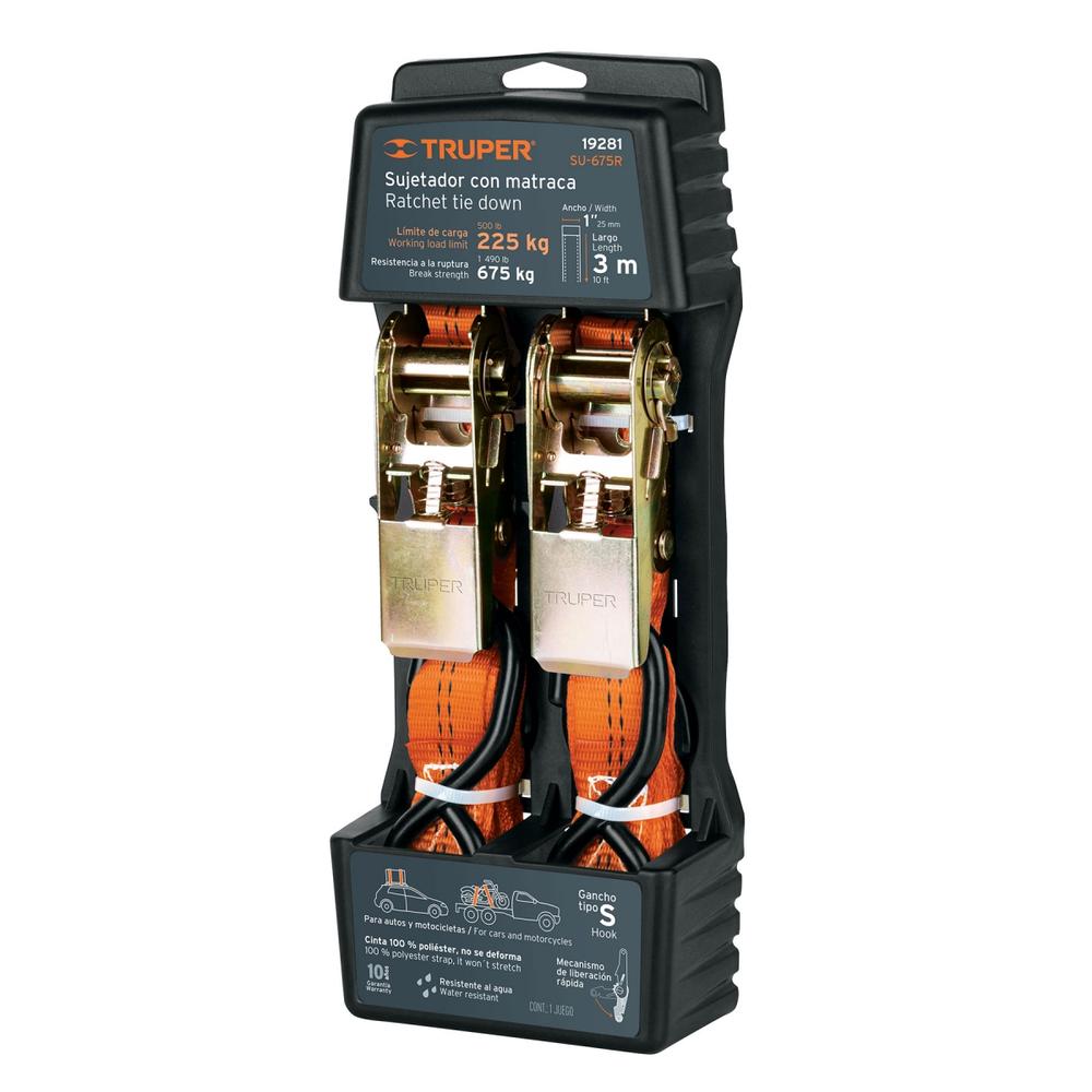 Truper 2 Pack Sujetadores C/matraca Carga Max 675 Kg Su-675r