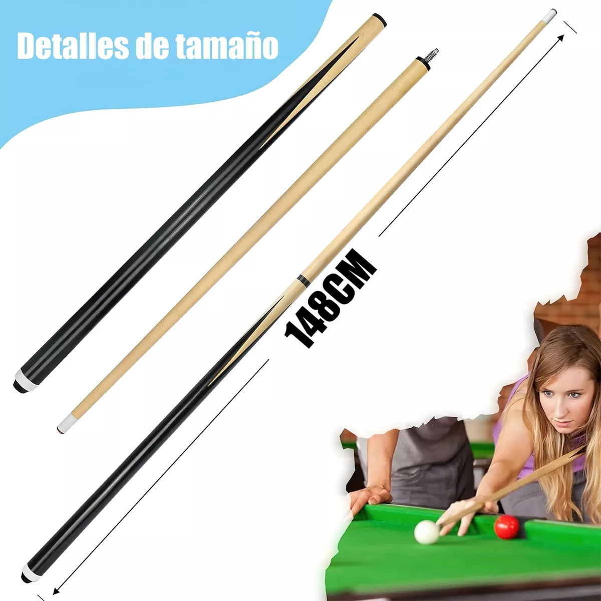 Foto 3 pulgar | 4 Tacos de Billar Desarmable de Maple Profesional Eo Safe Imports Multicolor