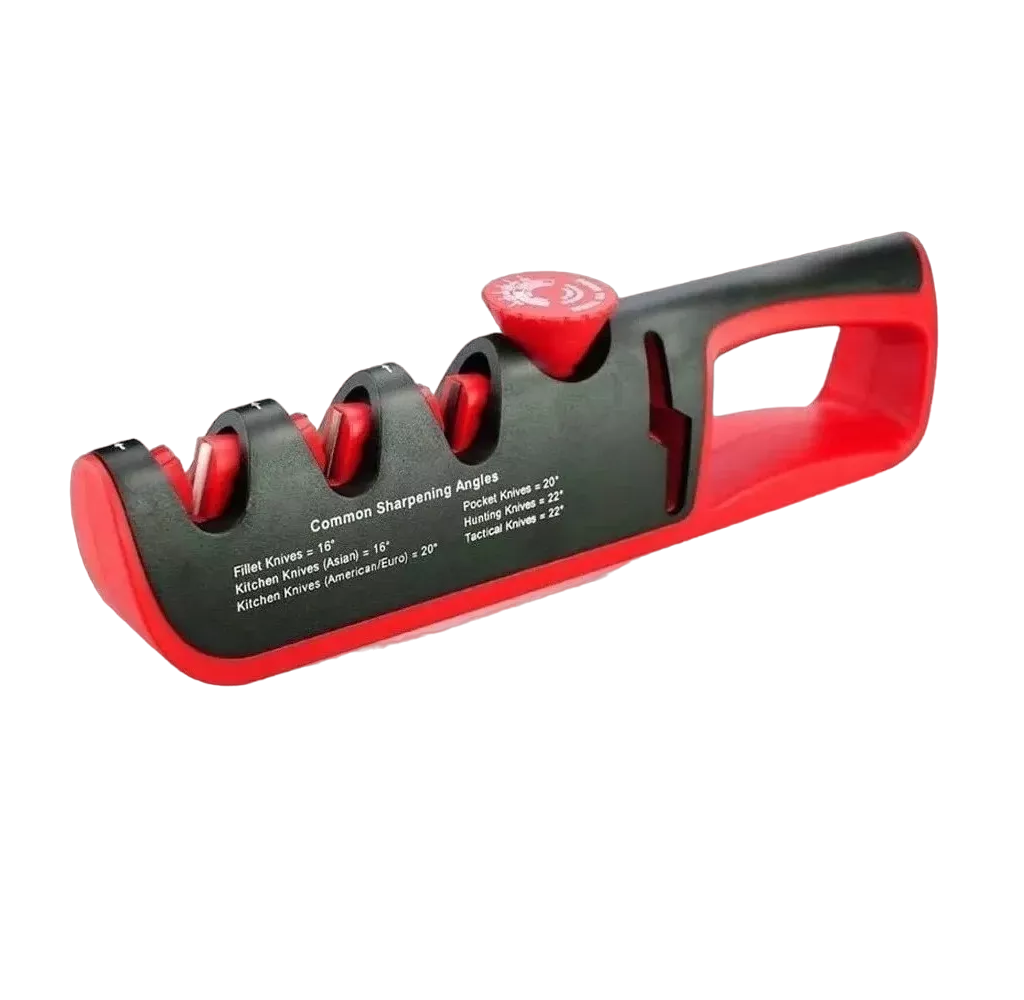 Afilador De Cuchillos De Cocina, Afilador Y Tijeras, 4 En 1 Negro/rojo