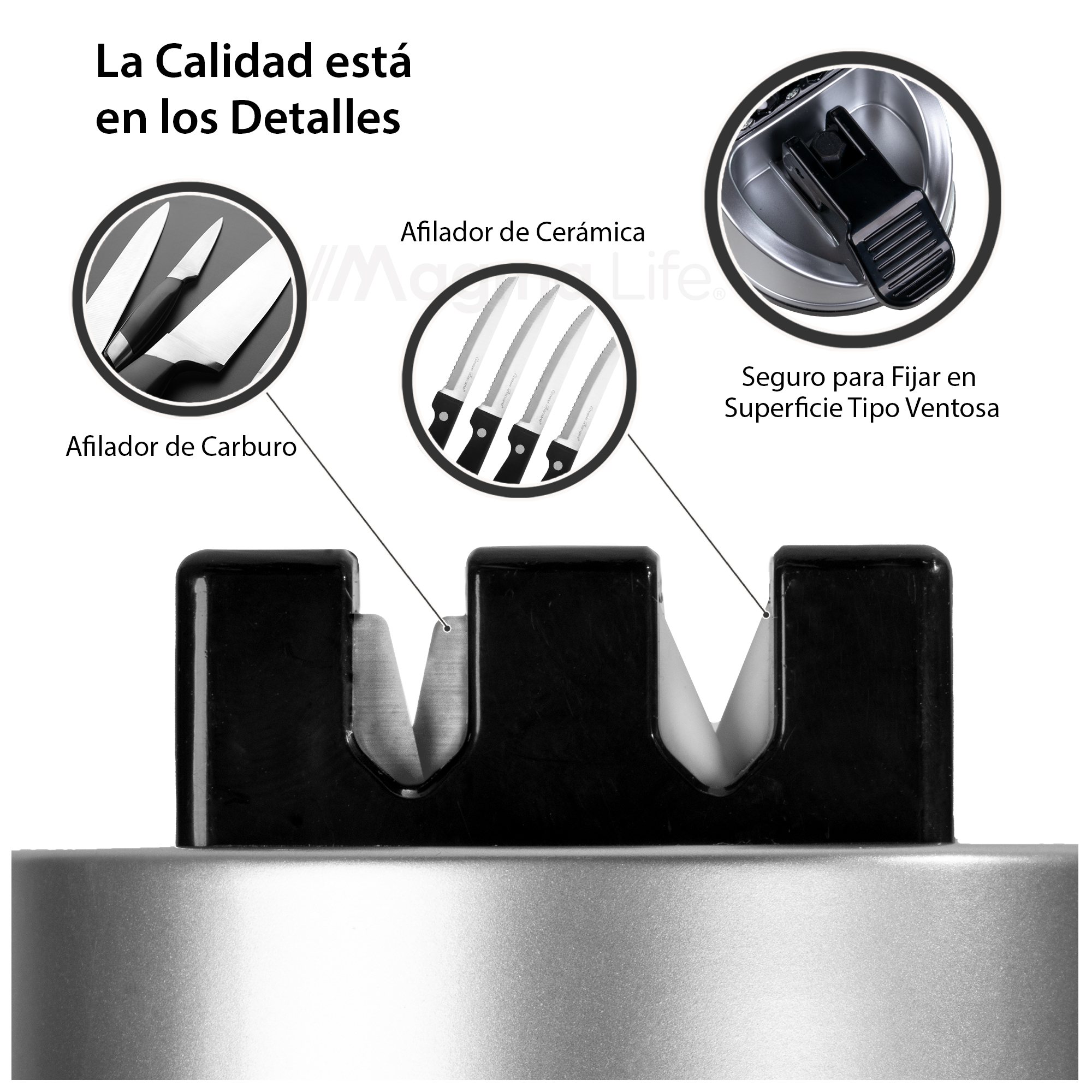 Foto 3 pulgar | Afilador de Cuchillos y Tijeras de Cocina Magma Life