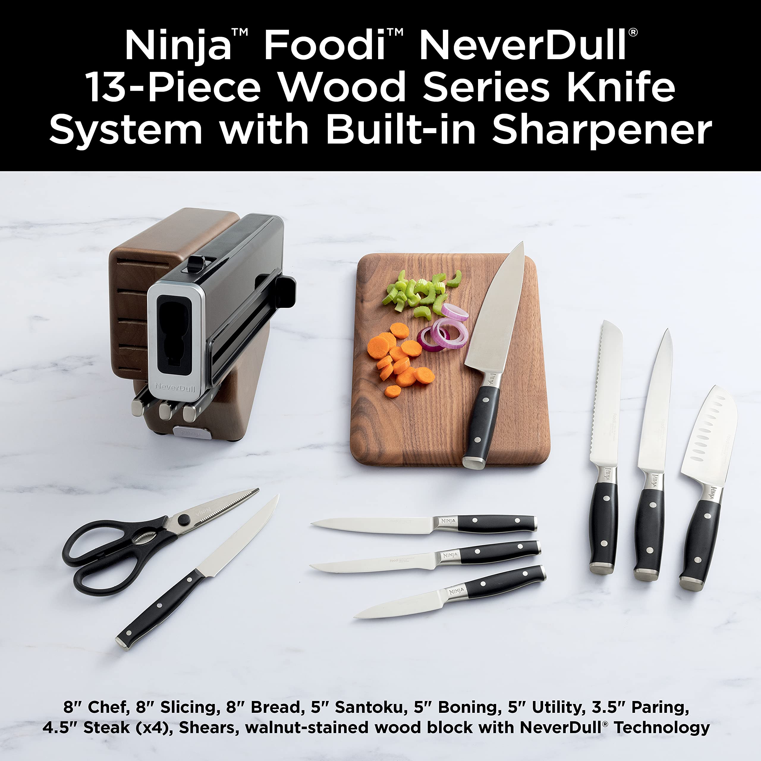 Foto 2 | Juego De Cuchillos Ninja Foodi Neverdull Premium, 13 Piezas, Acero Inoxidable - Venta Internacional.