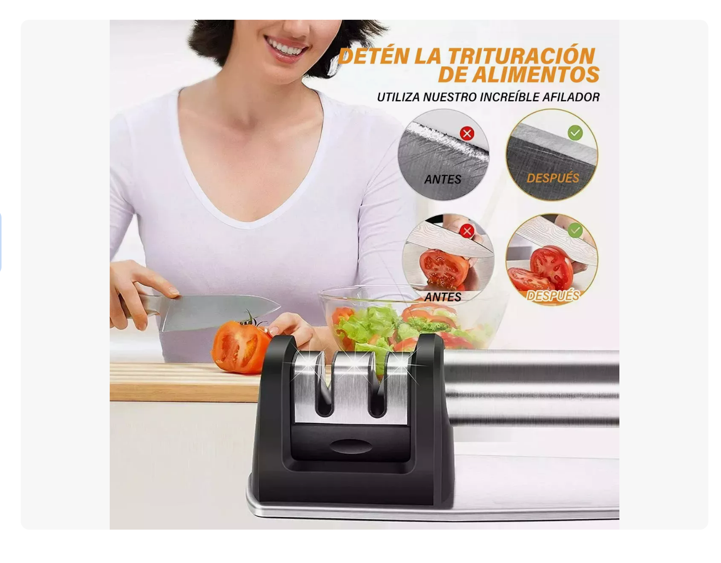 Foto 4 pulgar | Afilador De Cuchillos 2 Etapas Cocina Profesional Xtellar