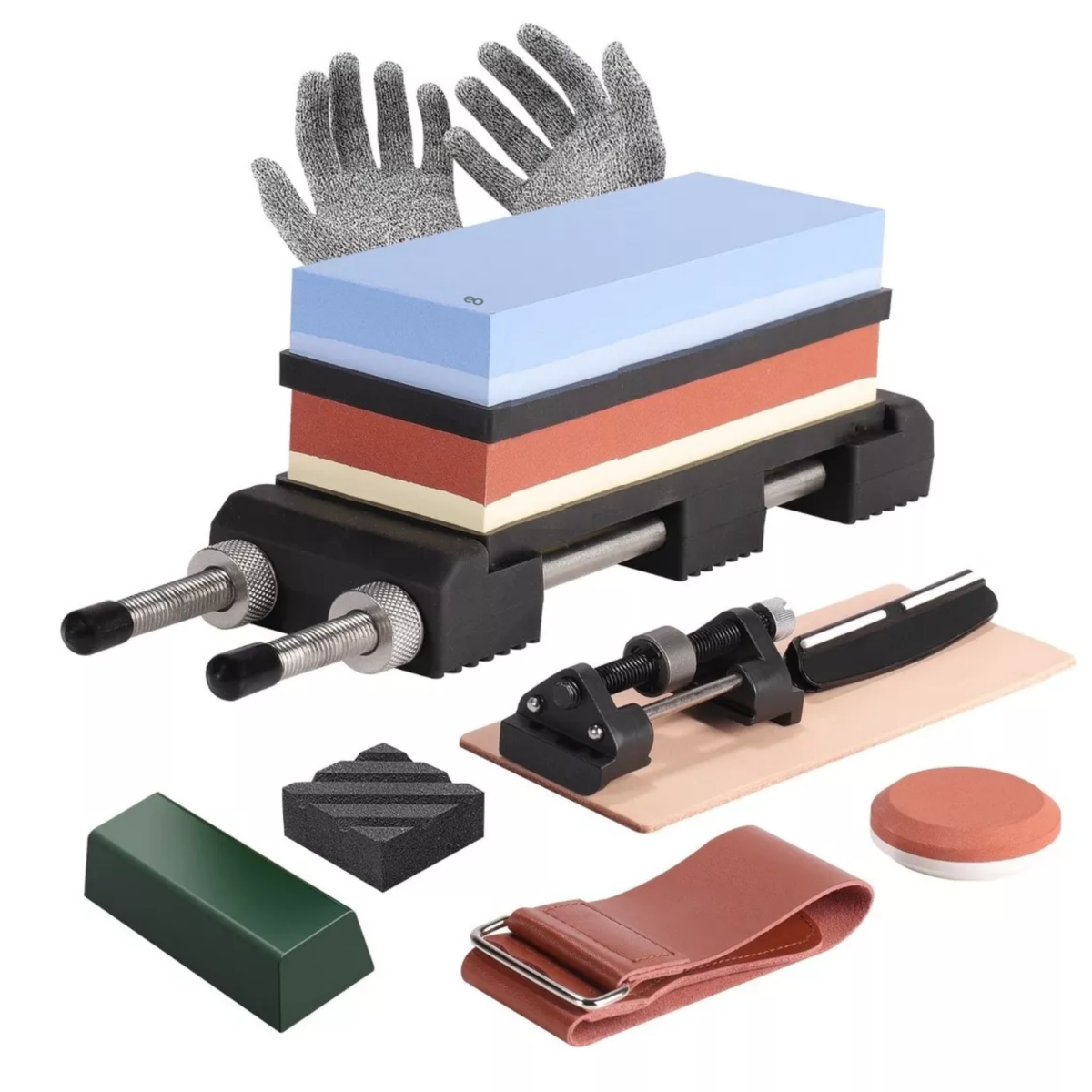 Juego De Piedra Afilar Doble Con Base Eo Safe Imports Esi-11395-1 Multicolor