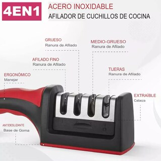 Foto 3 | Afilador Xtellar De Cuchillos Tijeras Premium 4 En 1 Acero Ceramica