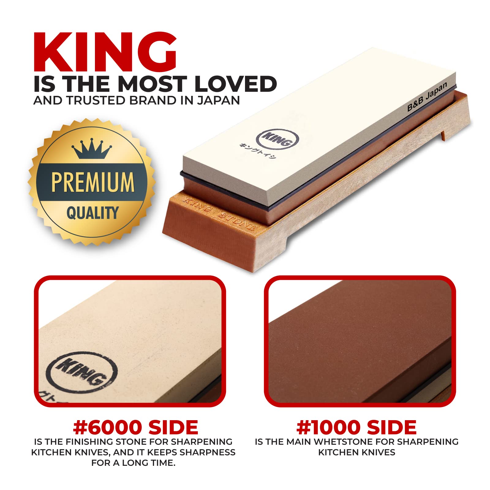 Foto 3 pulgar | Set De Inicio Whetstone King 1000/6000 Grit Con Soporte Angular Para Cuchillos - Venta Internacional.