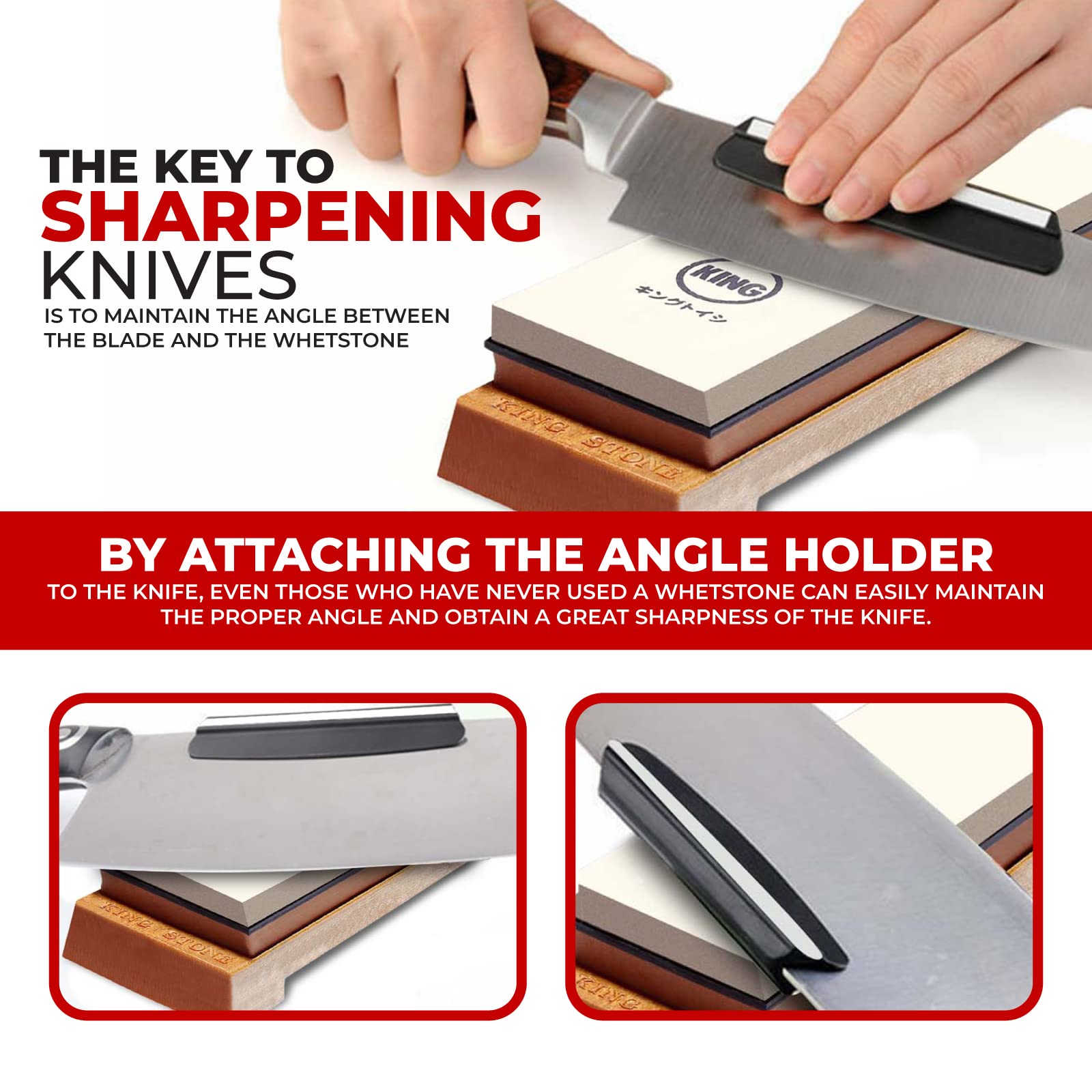 Foto 5 pulgar | Set De Inicio Whetstone King 1000/6000 Grit Con Soporte Angular Para Cuchillos - Venta Internacional.