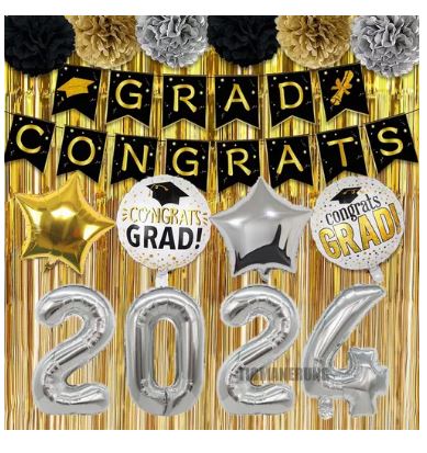 Foto 4 pulgar | Kit Globos de Graduación Wünd para Decoración de Fiesta con Cortina