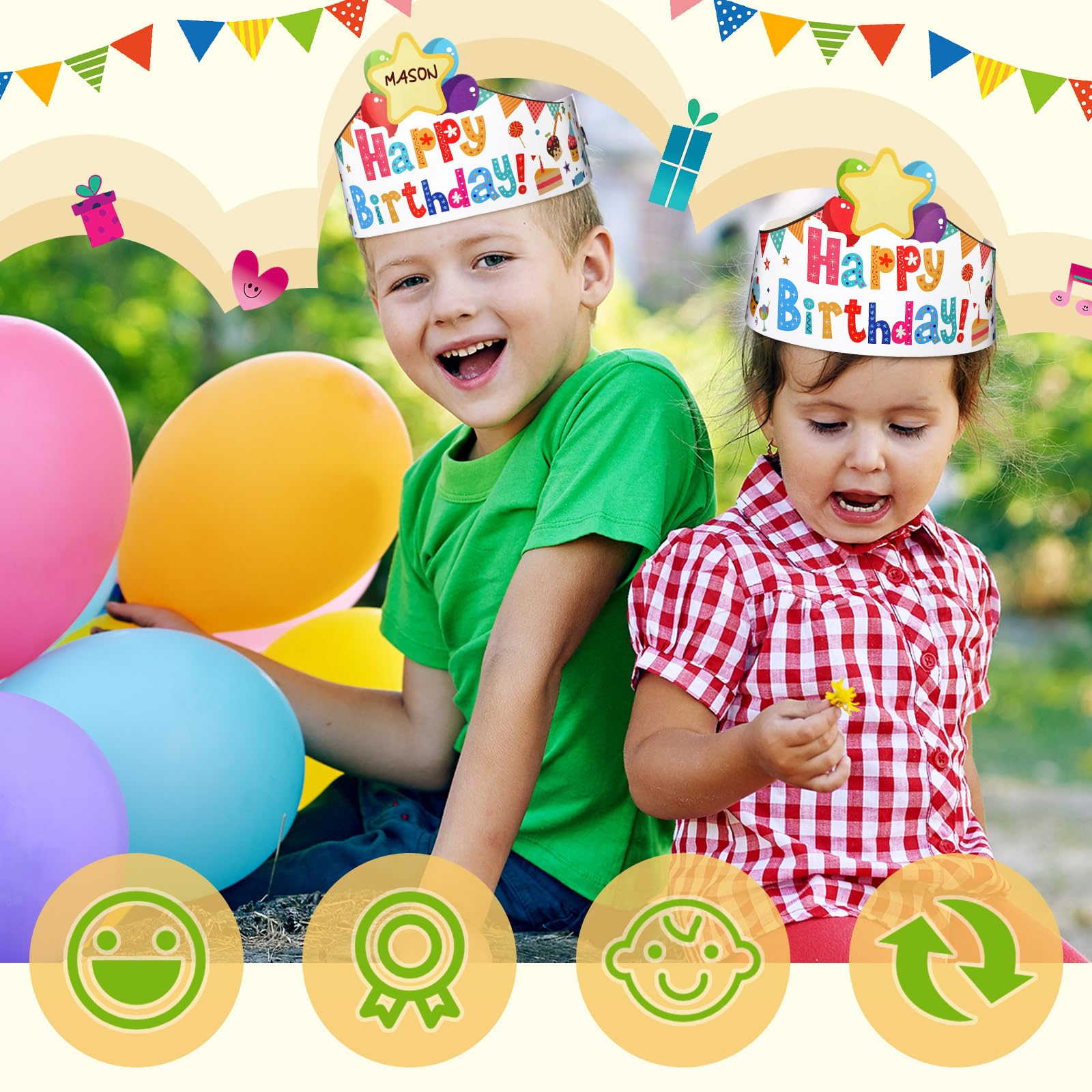 Foto 7 pulgar | Paquete de 42 Coronas de Cumpleaños Outus para Niños - Venta Internacional