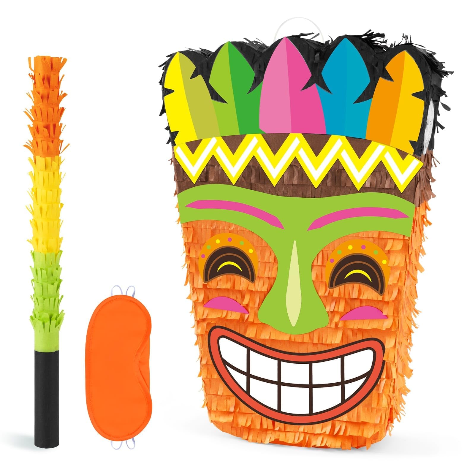 Foto 2 pulgar | Piñata Wernnsai Tiki Tropical Hawaii Con Los Ojos Vendados Y Murciélago Para Niños - Venta Internacional.