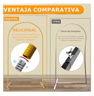 Foto 4 | Arco Para Globo Para Decoracion Desarmable 2 M Dorado