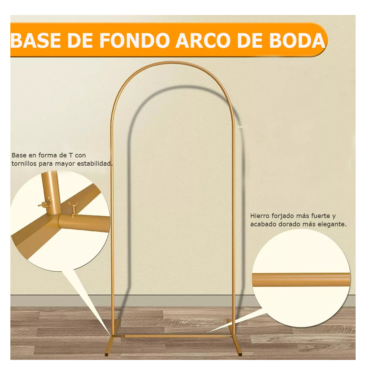 Foto 5 | Arco Para Globo Para Decoracion Desarmable 2 M Dorado