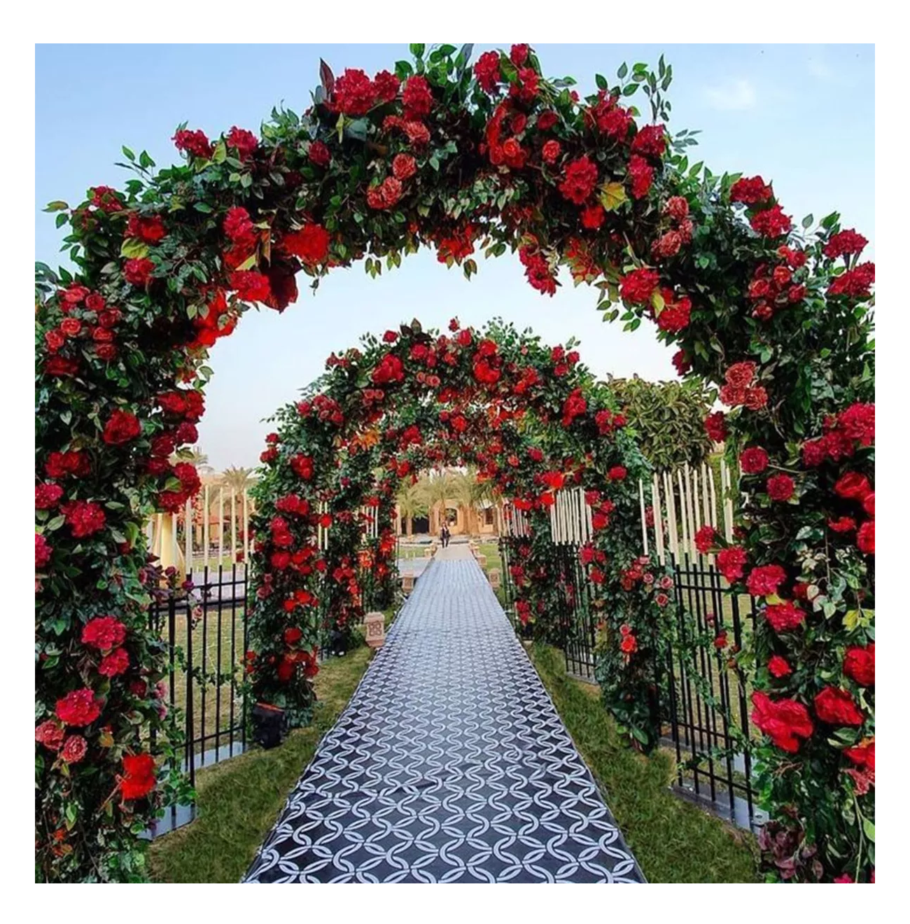 Foto 2 | Arco De Boda Decoracion Plantas Fiesta Metal Con Base 2.4 M Negro
