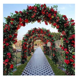 Foto 2 | Arco De Boda Decoracion Plantas Fiesta Metal Con Base 2.4 M Negro