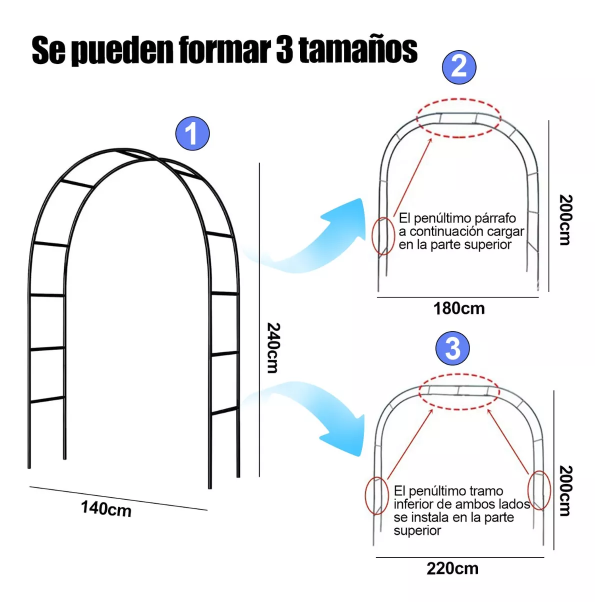 Foto 4 pulgar | Arco De Boda Decoracion Plantas Fiesta Metal Con Base 2.4 M Negro