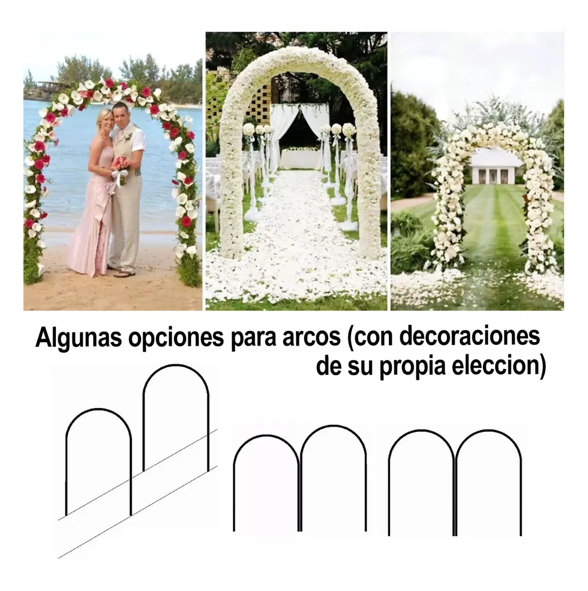 Foto 6 pulgar | Arco De Boda Decoracion Plantas Fiesta Metal Con Base 2.4 M Negro