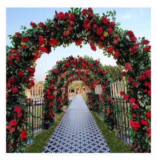 Foto 2 | Arco De Boda Decoracion Plantas Fiesta Metal Con Base 2.4 M Negro