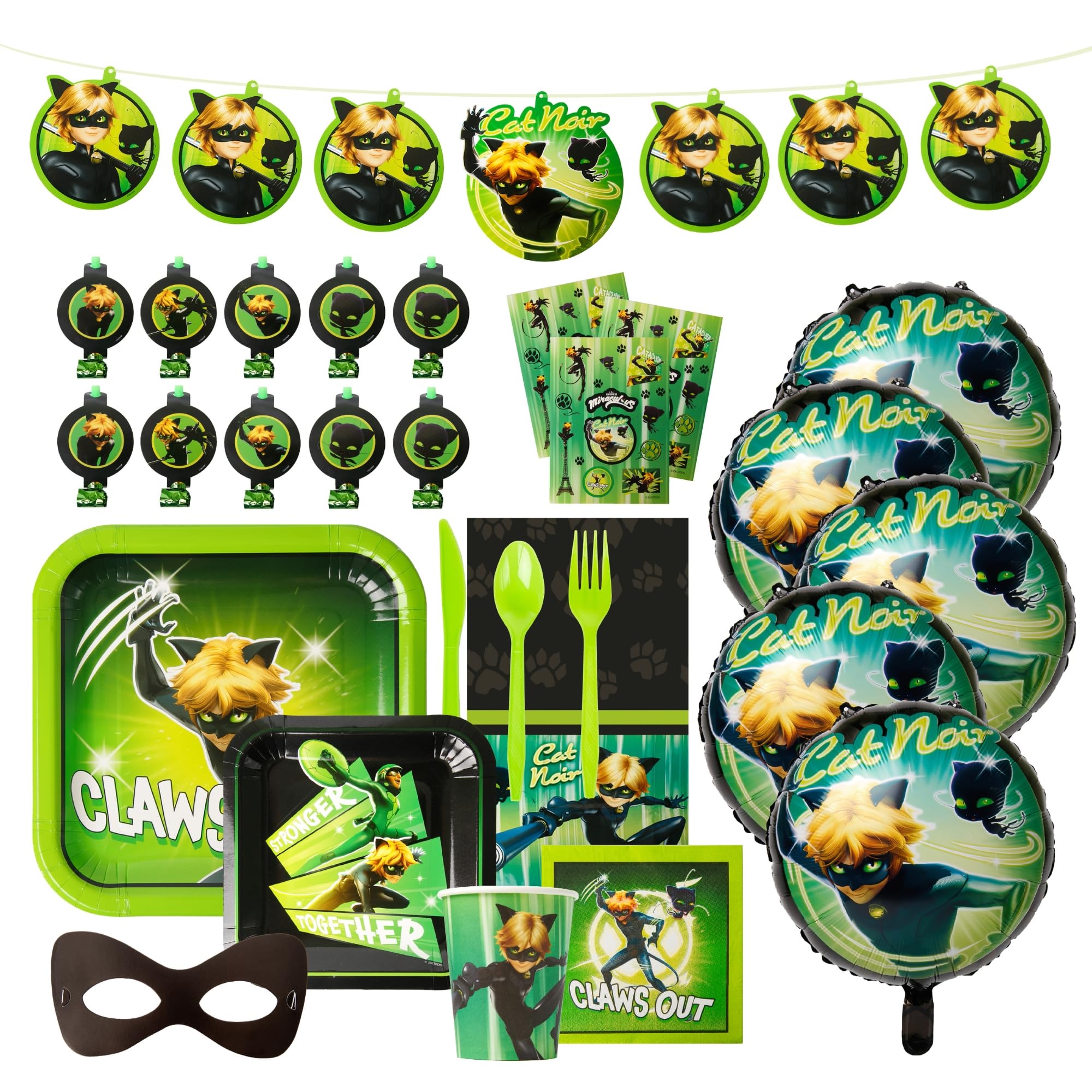 Foto 2 pulgar | Kit De Fiesta En Una Caja Mighty Mojo Miraculous Ladybug Cat Noir - Venta Internacional.