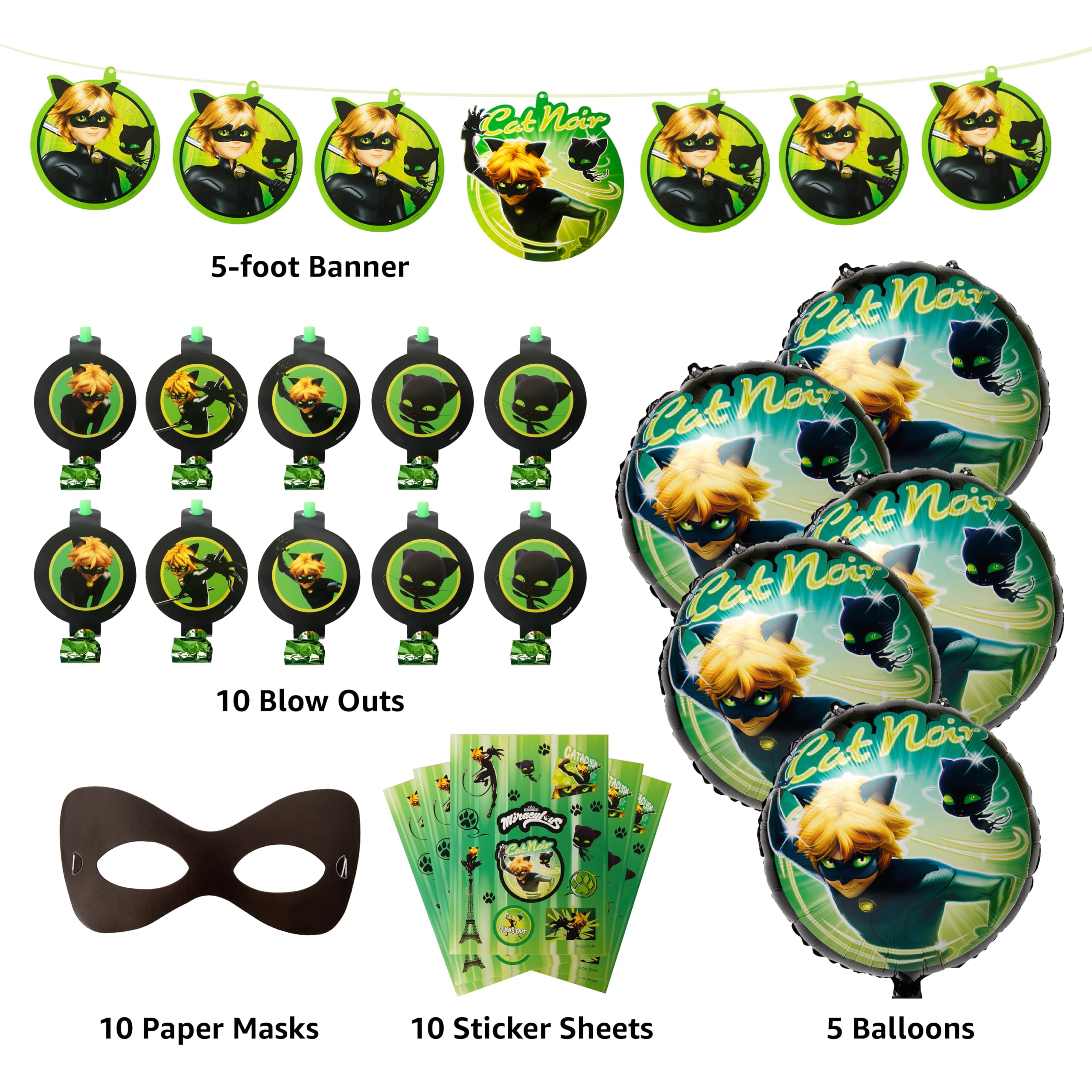 Foto 4 pulgar | Kit De Fiesta En Una Caja Mighty Mojo Miraculous Ladybug Cat Noir - Venta Internacional.