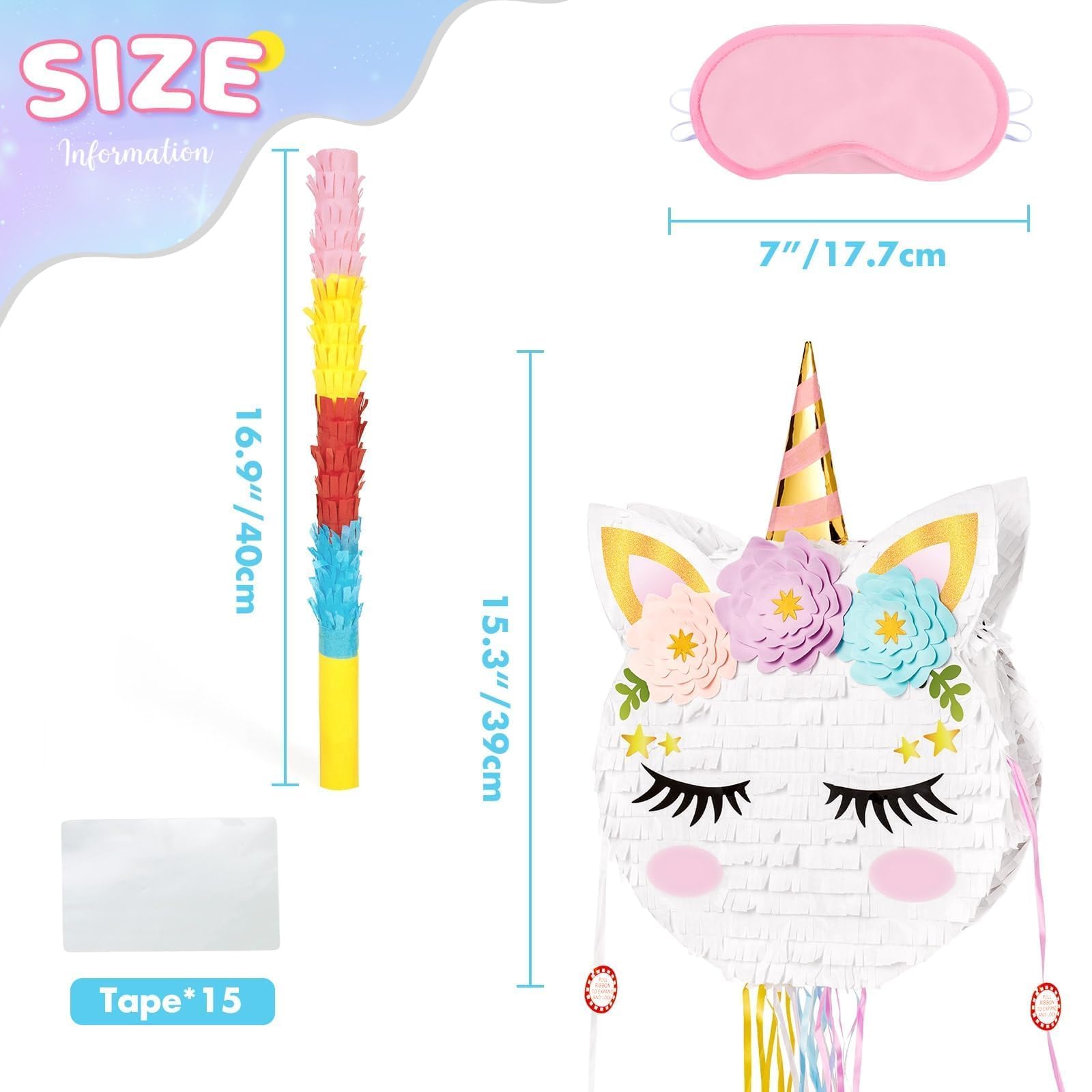 Foto 4 pulgar | Piñata De Unicornio Plegable Wernnsai Para Fiesta De Cumpleaños De Unicornios - Venta Internacional.