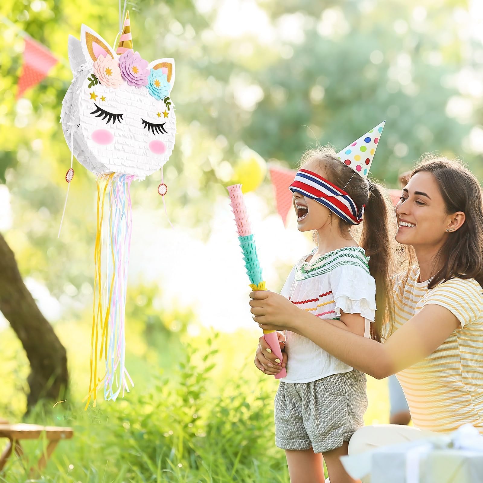 Foto 5 pulgar | Piñata De Unicornio Plegable Wernnsai Para Fiesta De Cumpleaños De Unicornios - Venta Internacional.