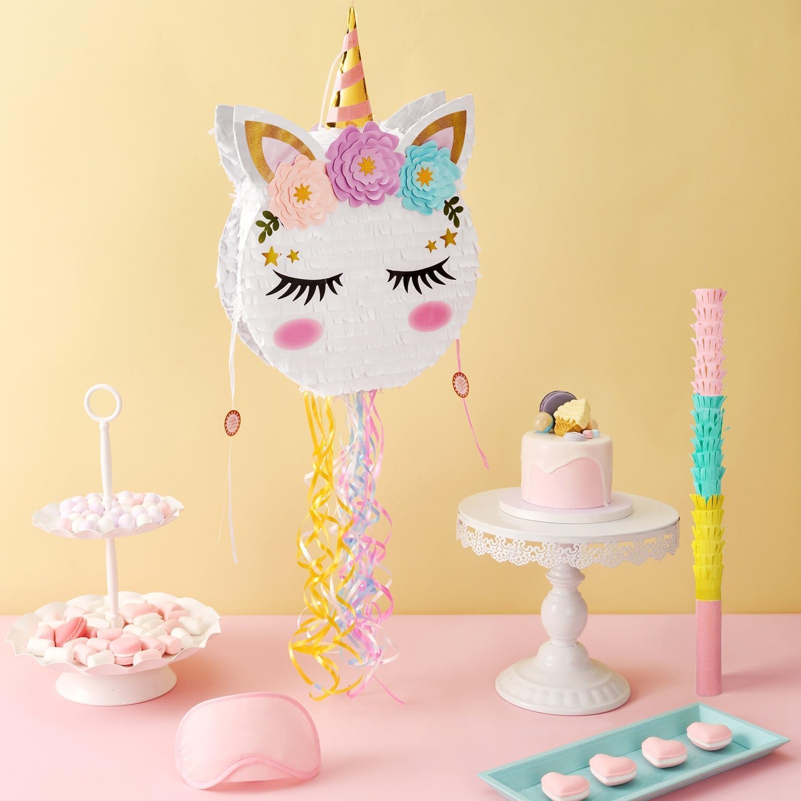 Foto 5 | Piñata De Unicornio Plegable Wernnsai Para Fiesta De Cumpleaños De Unicornios - Venta Internacional.